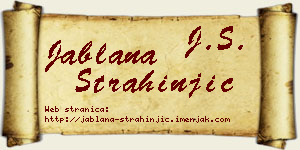 Jablana Strahinjić vizit kartica